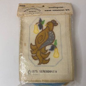 Serendipity 1975 Partridge in Pear Tree cross stitch kit ornament